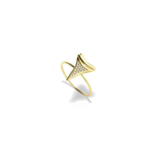 Anneau de dent de requin par Lauren Howe | Or Vermeil .925 | Cristal
